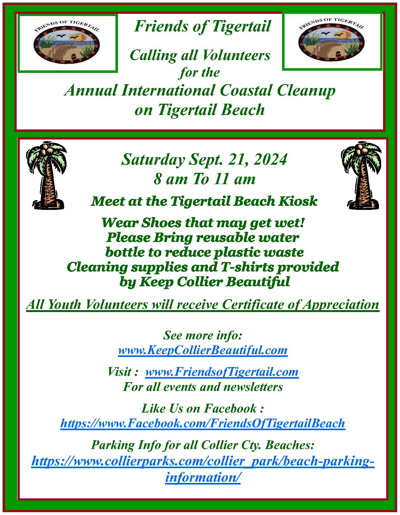 Annual International Coastal Cleanup On Tigertail Beach