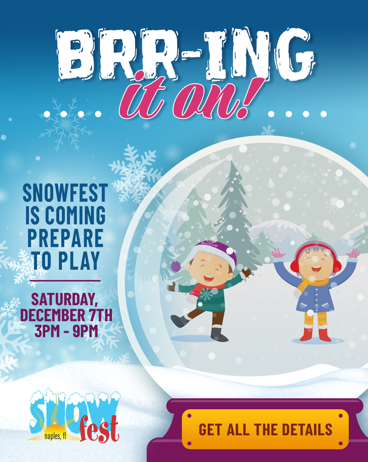 Snowfest event Saturday, December 7th, 3pm to 9pm